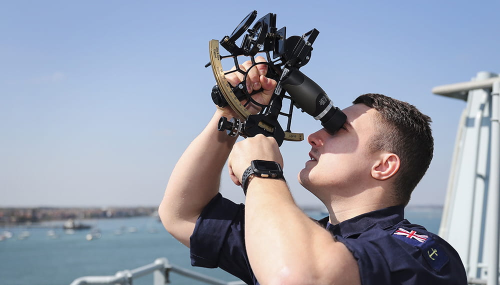 Crew personnel using equipment. RFA Tidesurge makes a welcome visit to Portsmouth.
