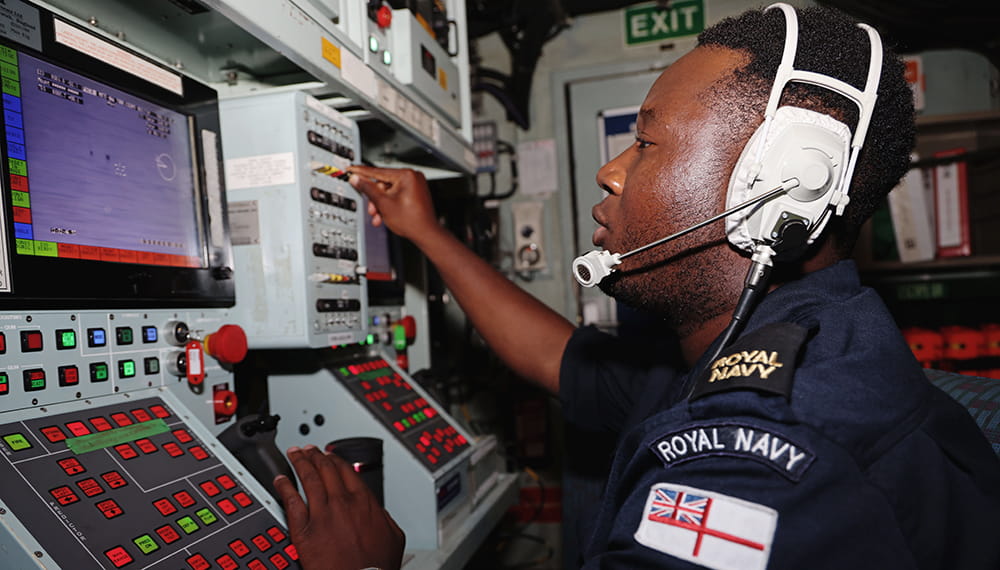 royal-navy-careers-surface-fleet-04 Royal Navy personnel busy working on equipment. REPMUS (Robotic Experimentation & Prototyping augmented by Maritime Unmanned Systems) is an experimentation exercise that takes place annually.
