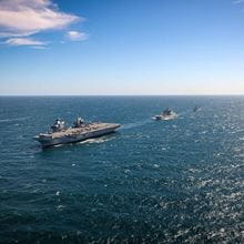 Prince of Wales operating off coast