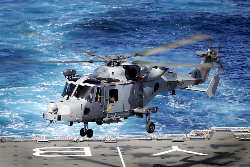 Royal-Navy-Equipment-Commando-By-Air-03-Commando-Wildcat-AH1 847 NAS Commando Wildcat landing on a flight deck