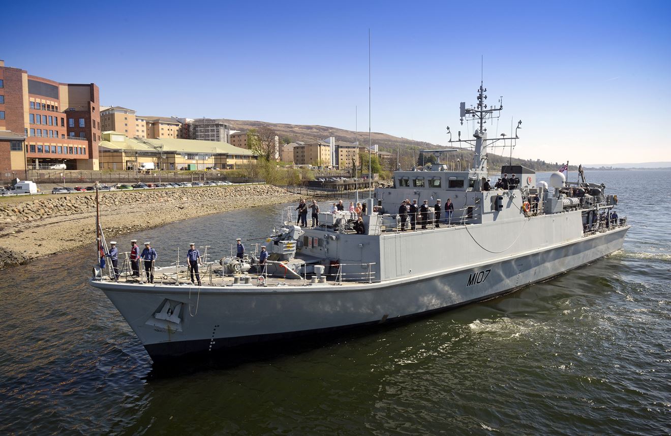 Royal Navy Ship HMS Pembroke returns to HMNB Clyde
