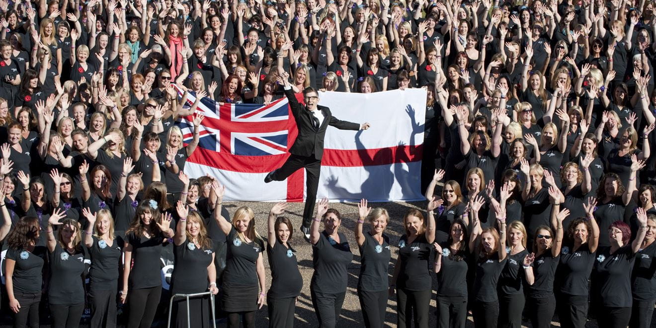 Gareth Malone surrounded by over 600 members of the military wives choir