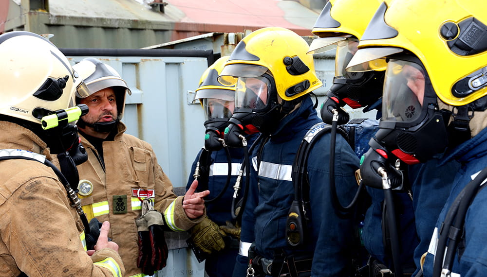 Royal-Navy-Bases-and-Stations-HMS Excellent-03-Training Students undergo fire rescue training at RNAS Yeovilton Hot House