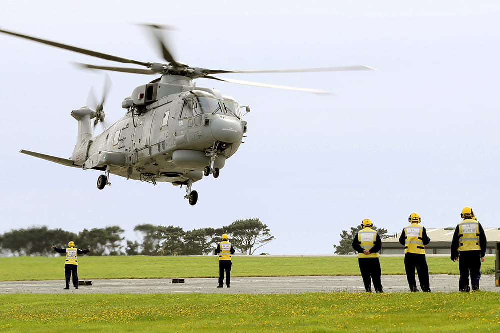 HMS Queen Elizabeth Flight Deck team get ready to fly