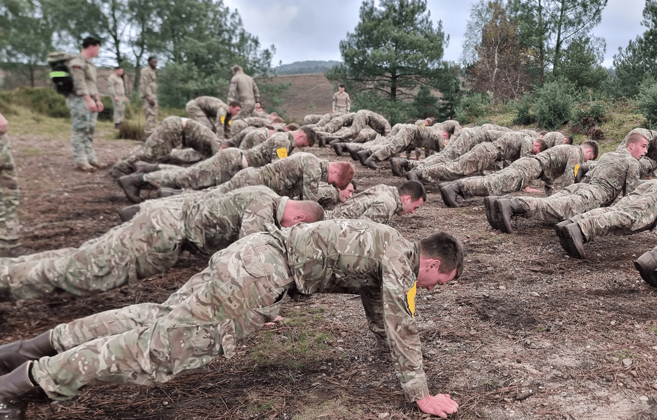 Marines doing push ups