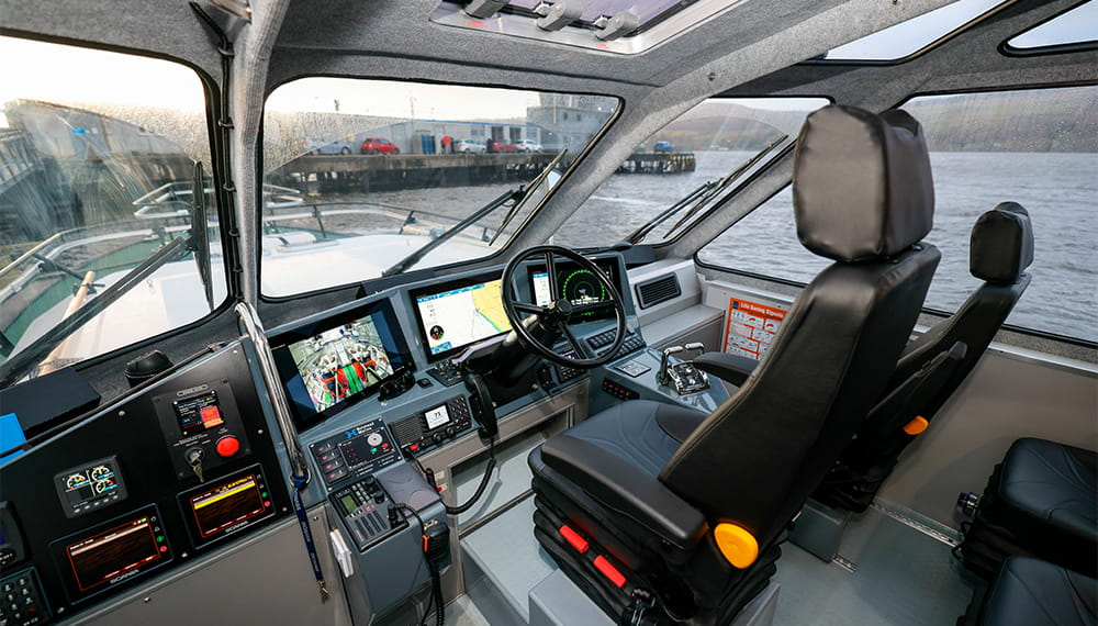 An image of the hull of a harbour patrol vessel