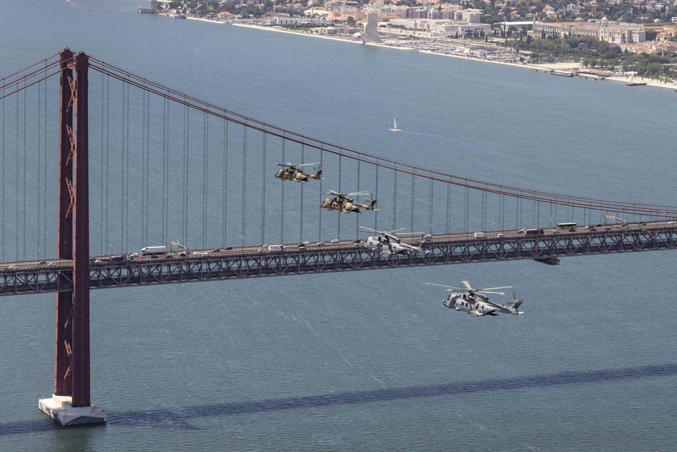Merlin Mk4 helicopters of 846 Naval Air Squadron have trained with their Portuguese counterparts in Lisbon. Picture: POPhot Kyle Heller