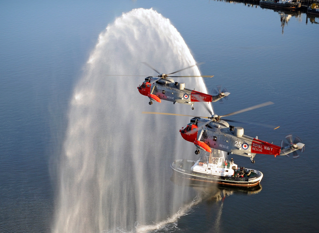 Farewell flypast from Royal Navy's helicopter heroes