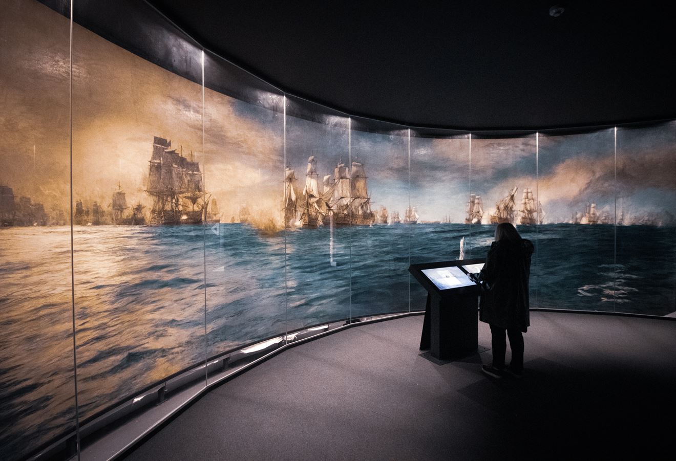 Wyllie’s The Panorama of the Battle of Trafalgar with a new touchscreen interactive display for visitors Wyllie’s The Panorama of the Battle of Trafalgar with a new touchscreen interactive display for visitors