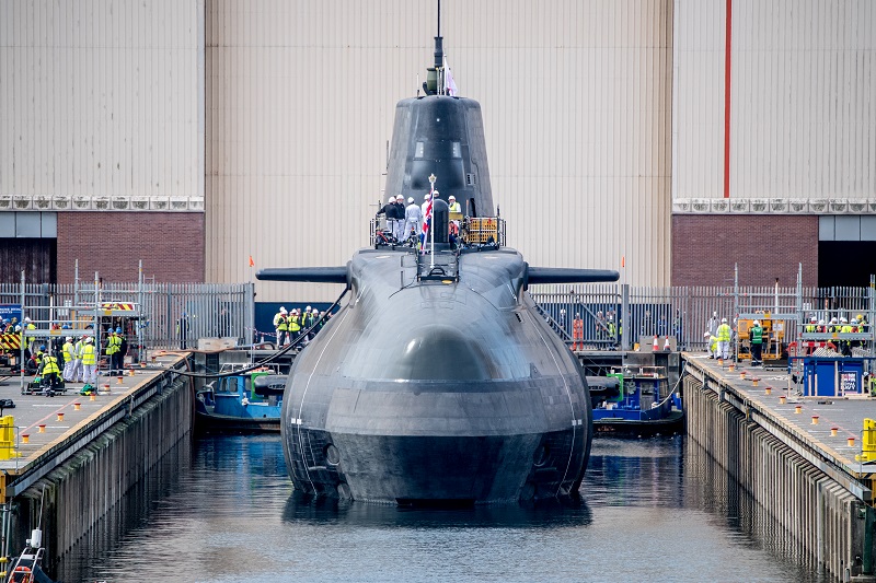 HMS Anson sits in the water for the first time HMS Anson sits in the water for the first time