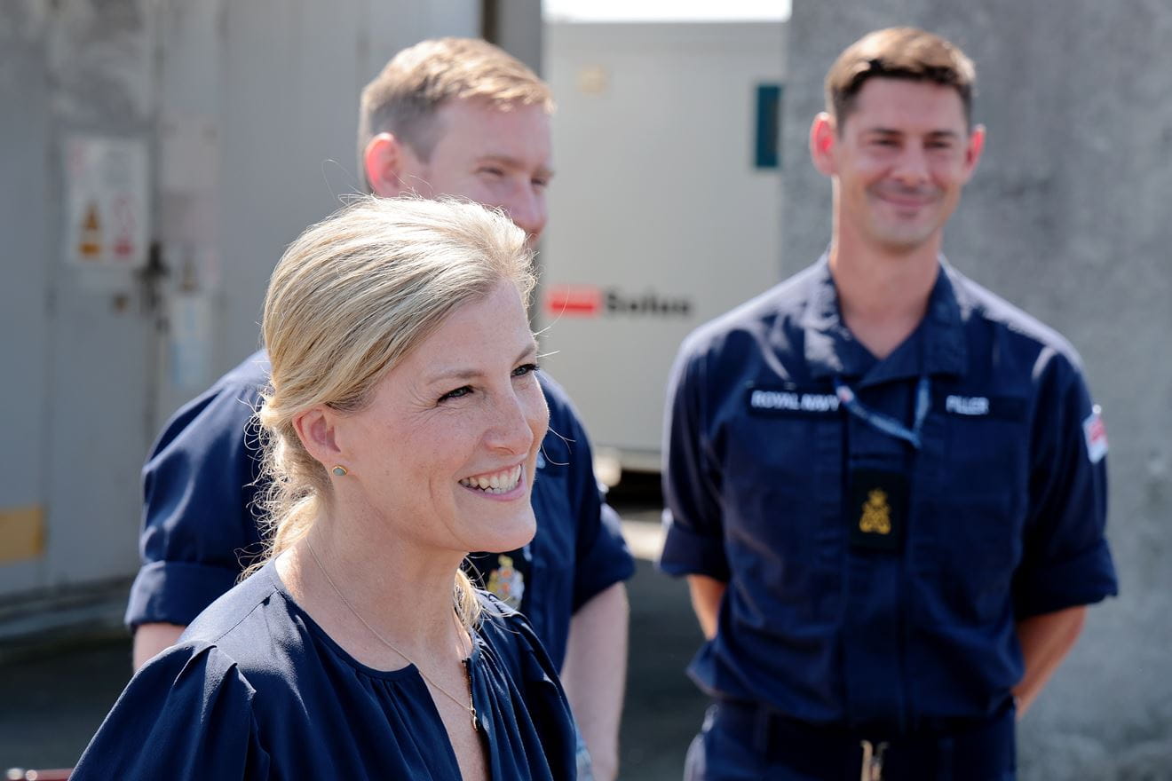 The Countess of Wessex during her visit to HMS Daring