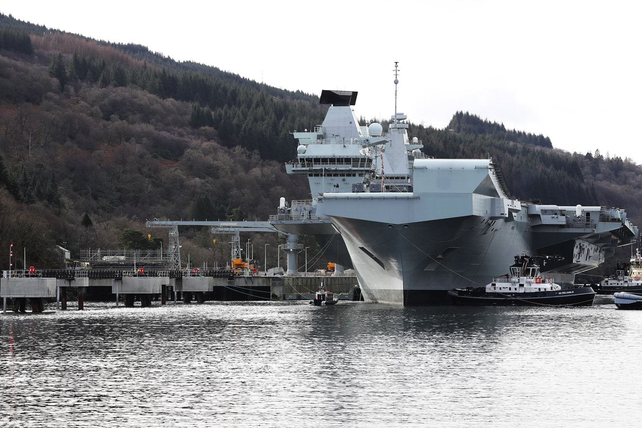 HMS Queen Elizabeth visited Glen Mallan Northern Ammunition Jetty during its refurbishment