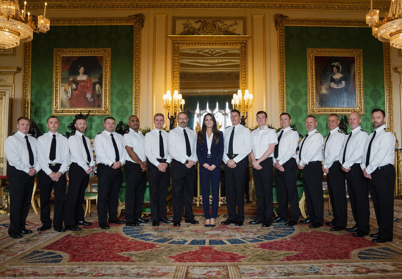 Personnel from HMS Glasgow met the ship's sponsor the Princess of Wales at Windsor Castle
