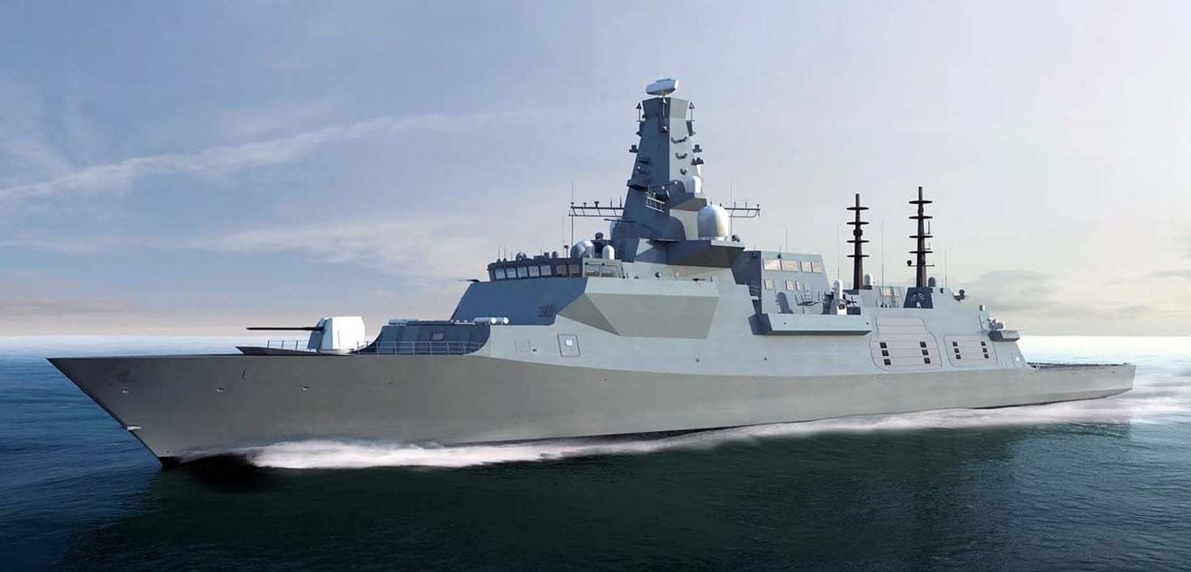 An artist's impression of HMS Glasgow at sea