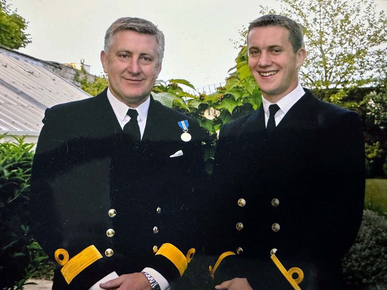 Cdre Jeff Dad and Sub Lt Will Blackett in 2004