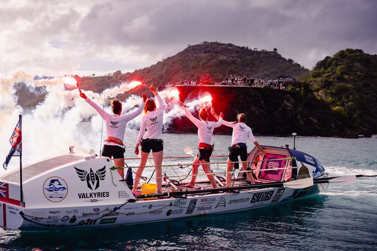 All-women Royal Navy rowers finish Atlantic race