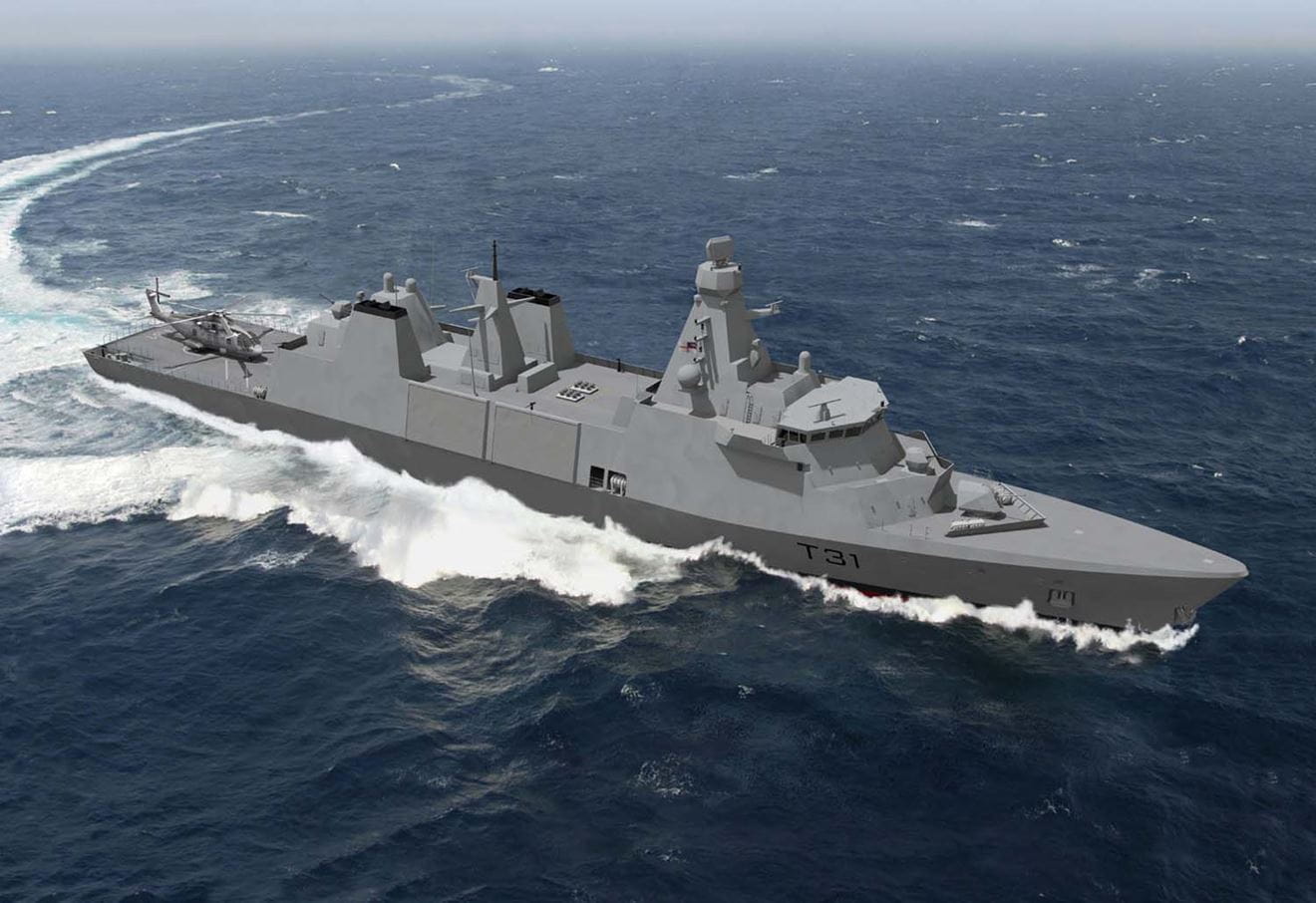 An artists impression of HMS Venturer at sea