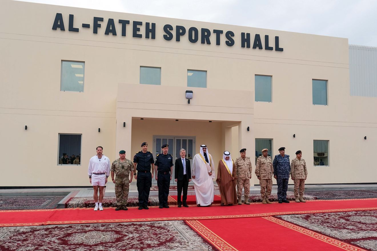 VIPs in front of the new sports hall