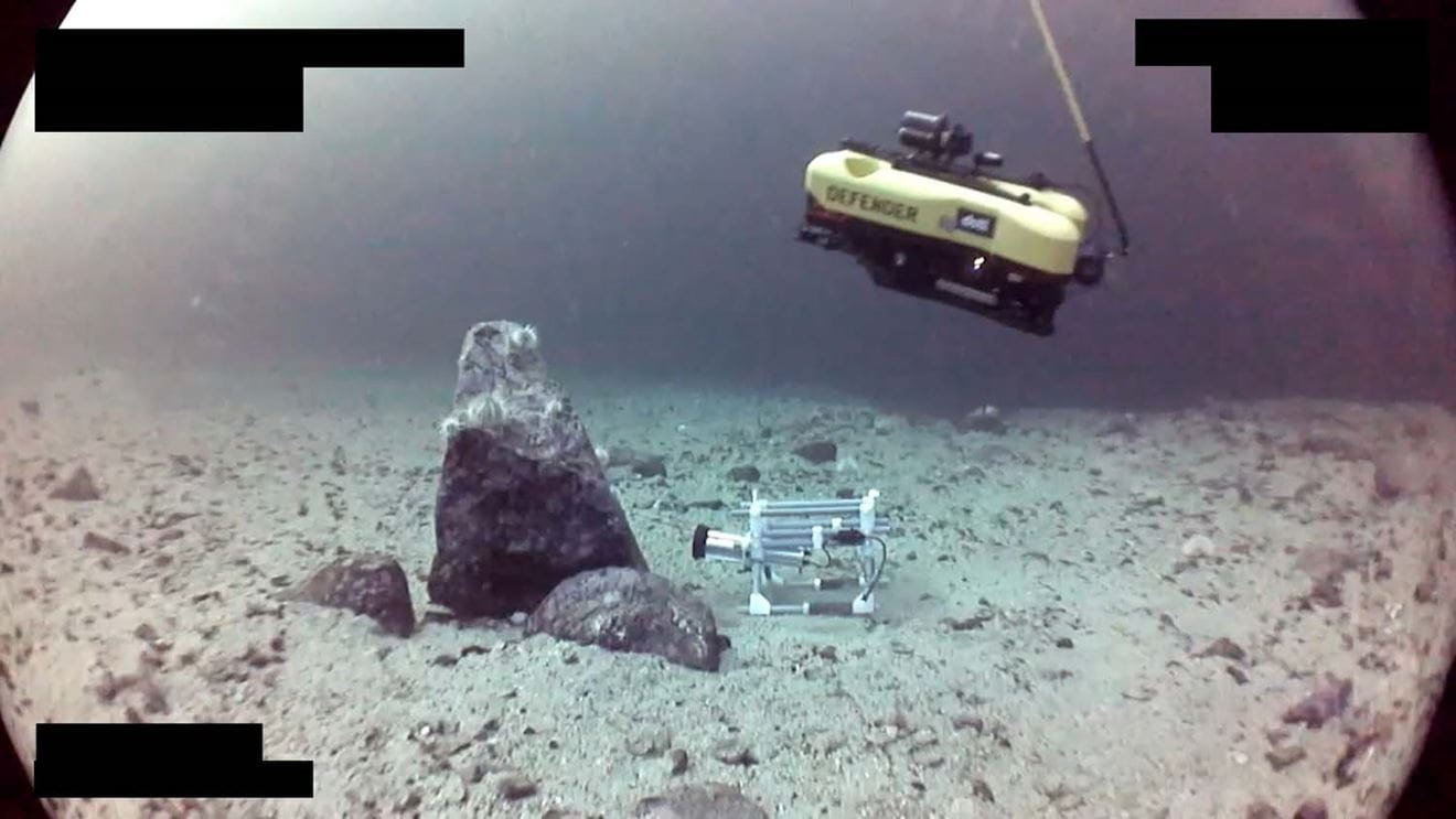 The underwater vehicle operating during the trial