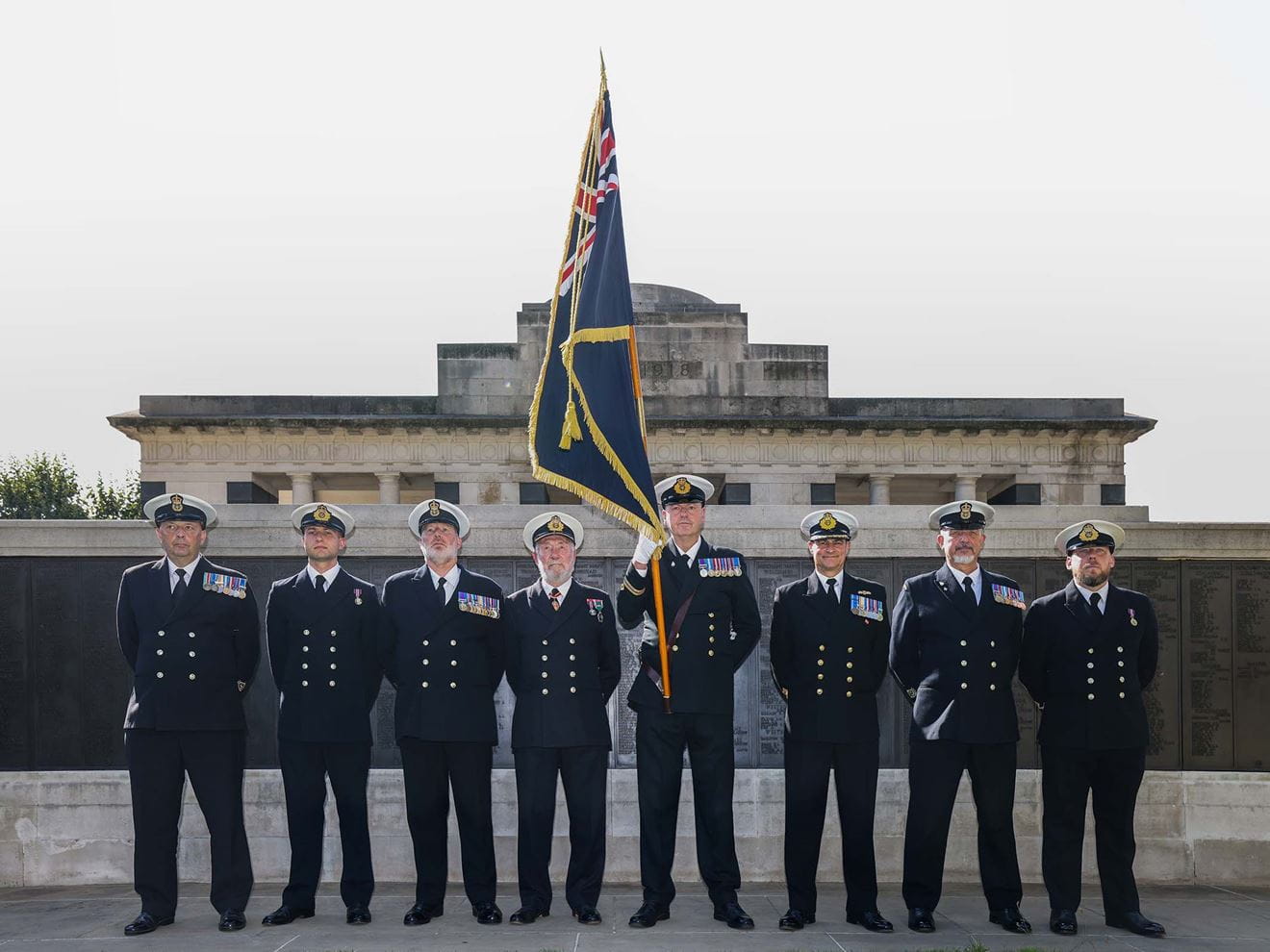 The RFA contingent at the Merchant Navy Memorial in Londons Tower Hill