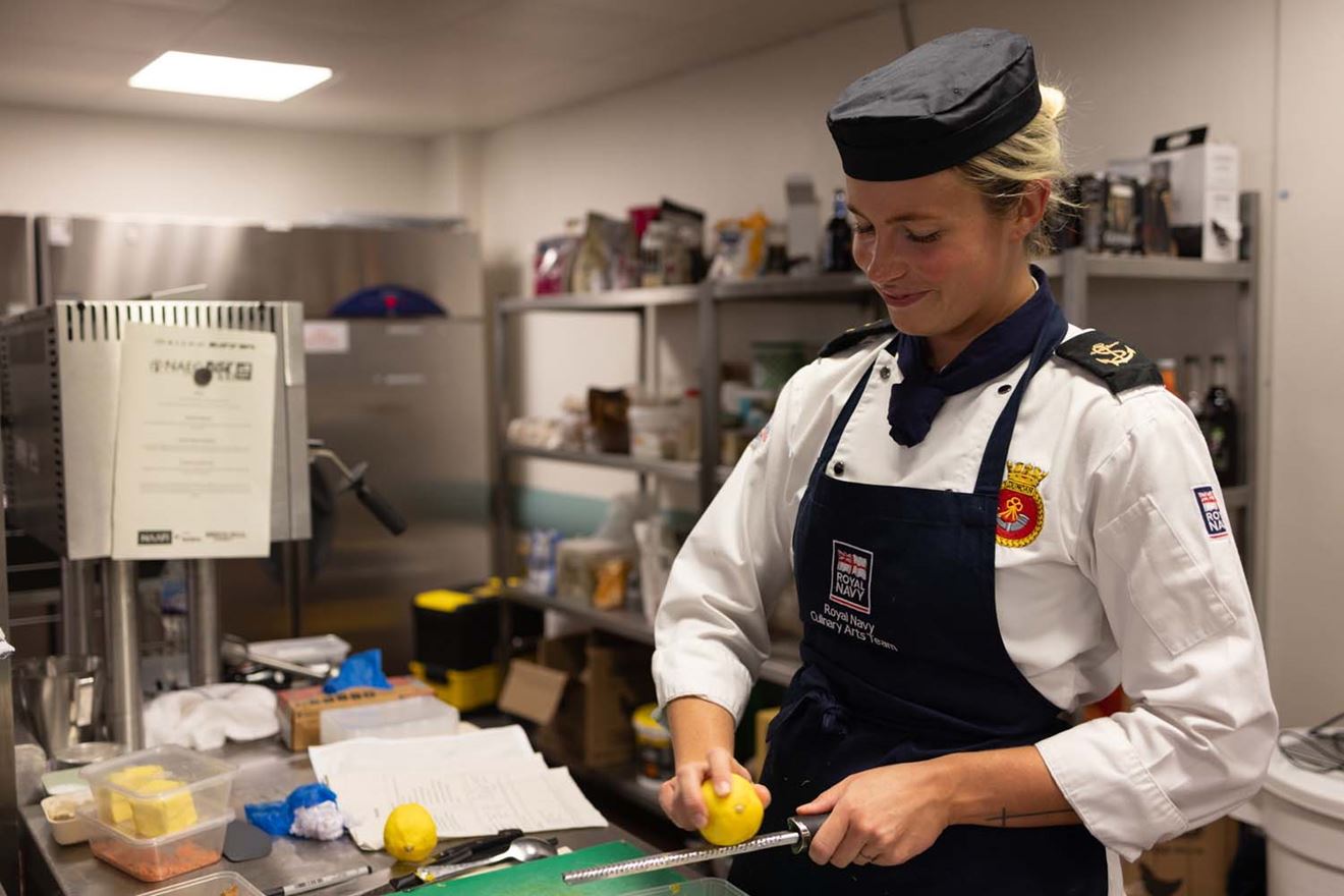 A chef practises at Worthy Down