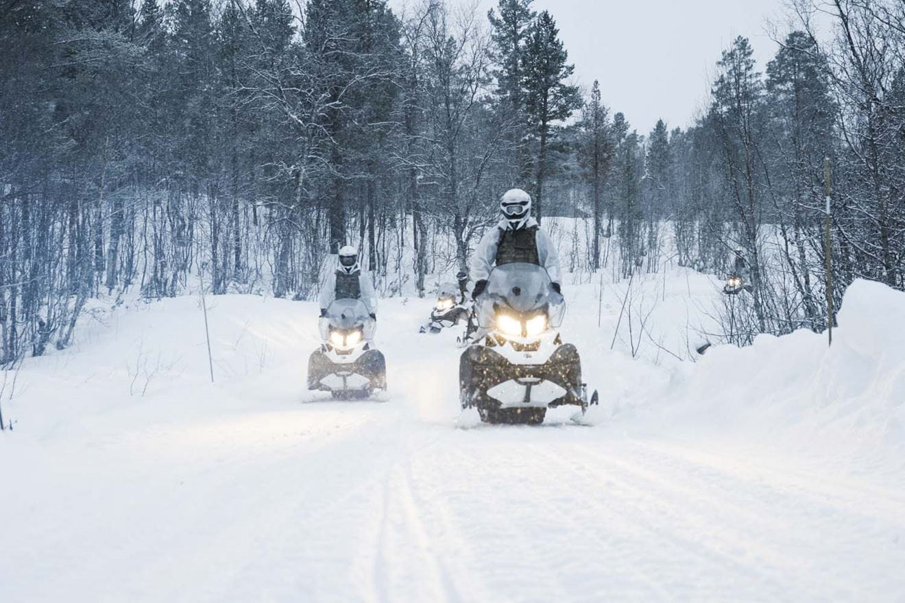 Snowmobiles operating in the arctic