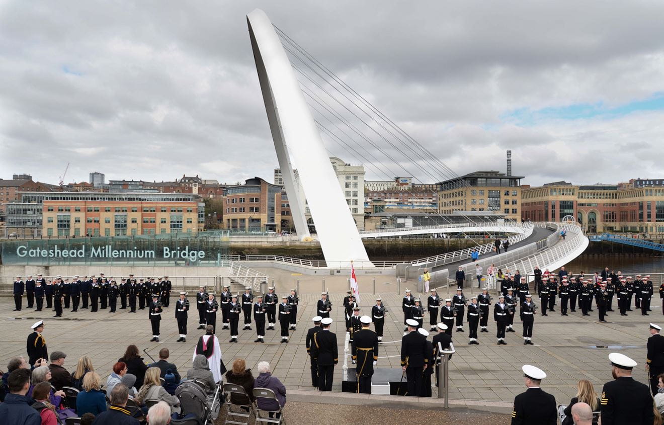 Divisions at HMS Calliope during the bases rededication 10 years ago