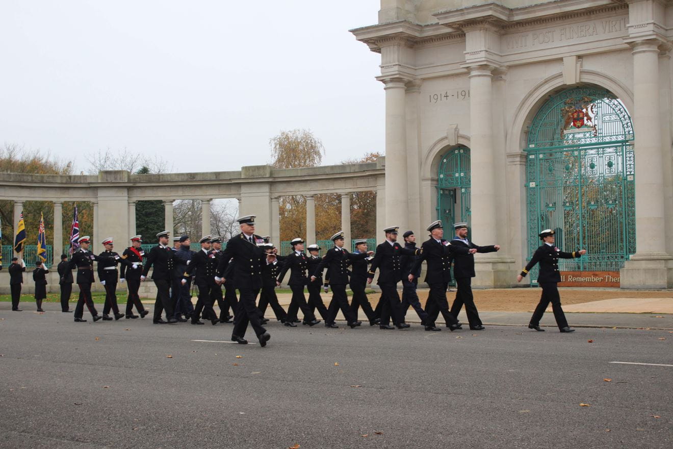 The Royal Naval Reservists were the lead section of the parade, representing the Royal Navy as Nottingham fell silent to remember those who died in conflicts of the past.