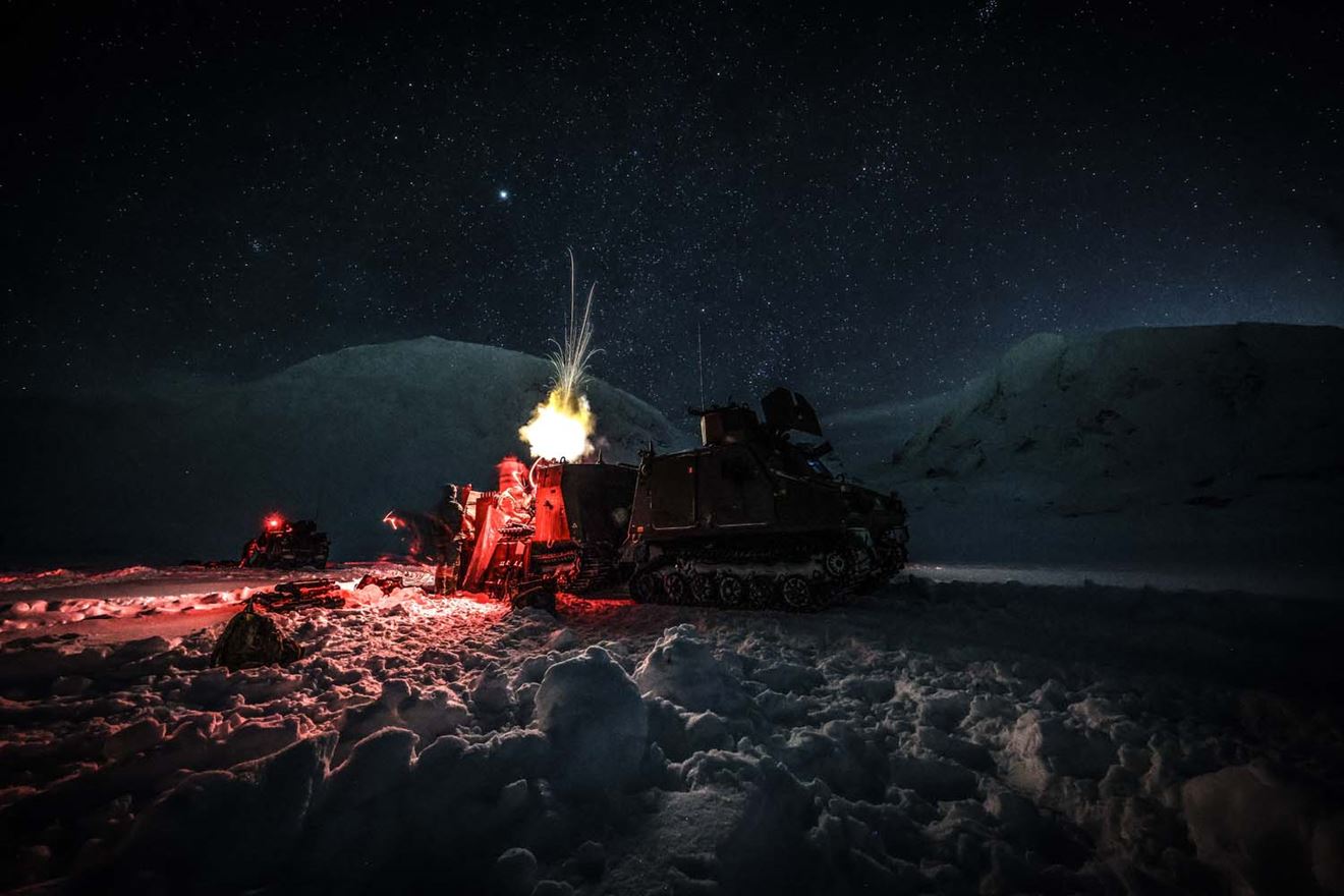 Mortar firing in Norway