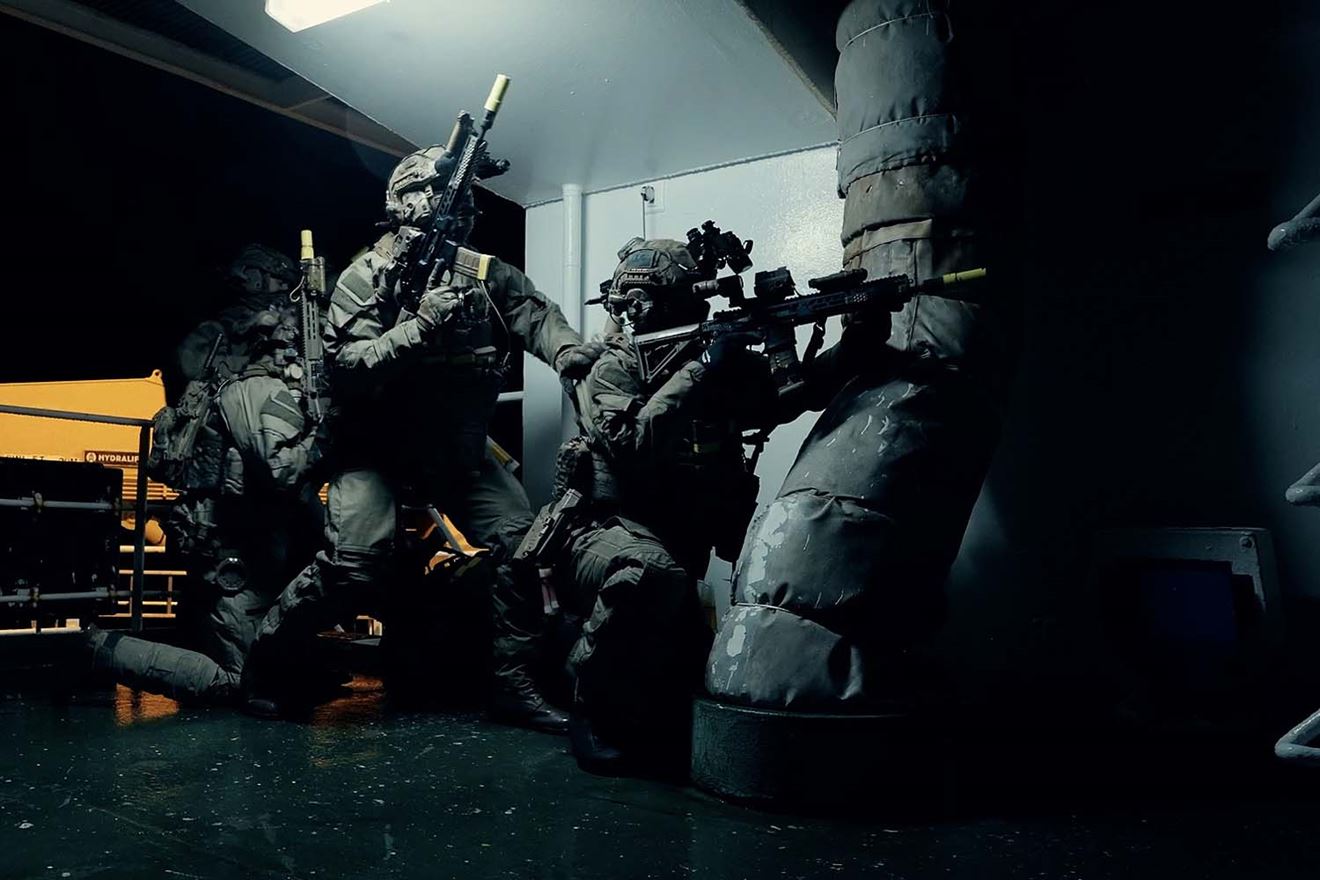 Commandos carrying out boarding drills during Hyperion Storm