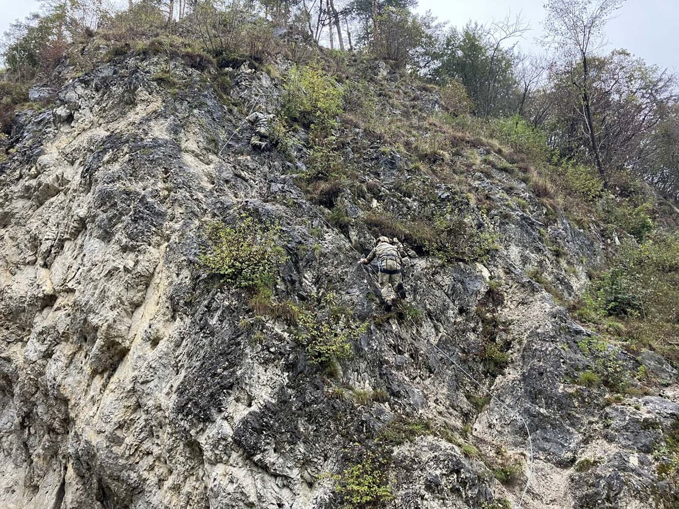 Royal Marines taking on vertical assault training in Slovenia