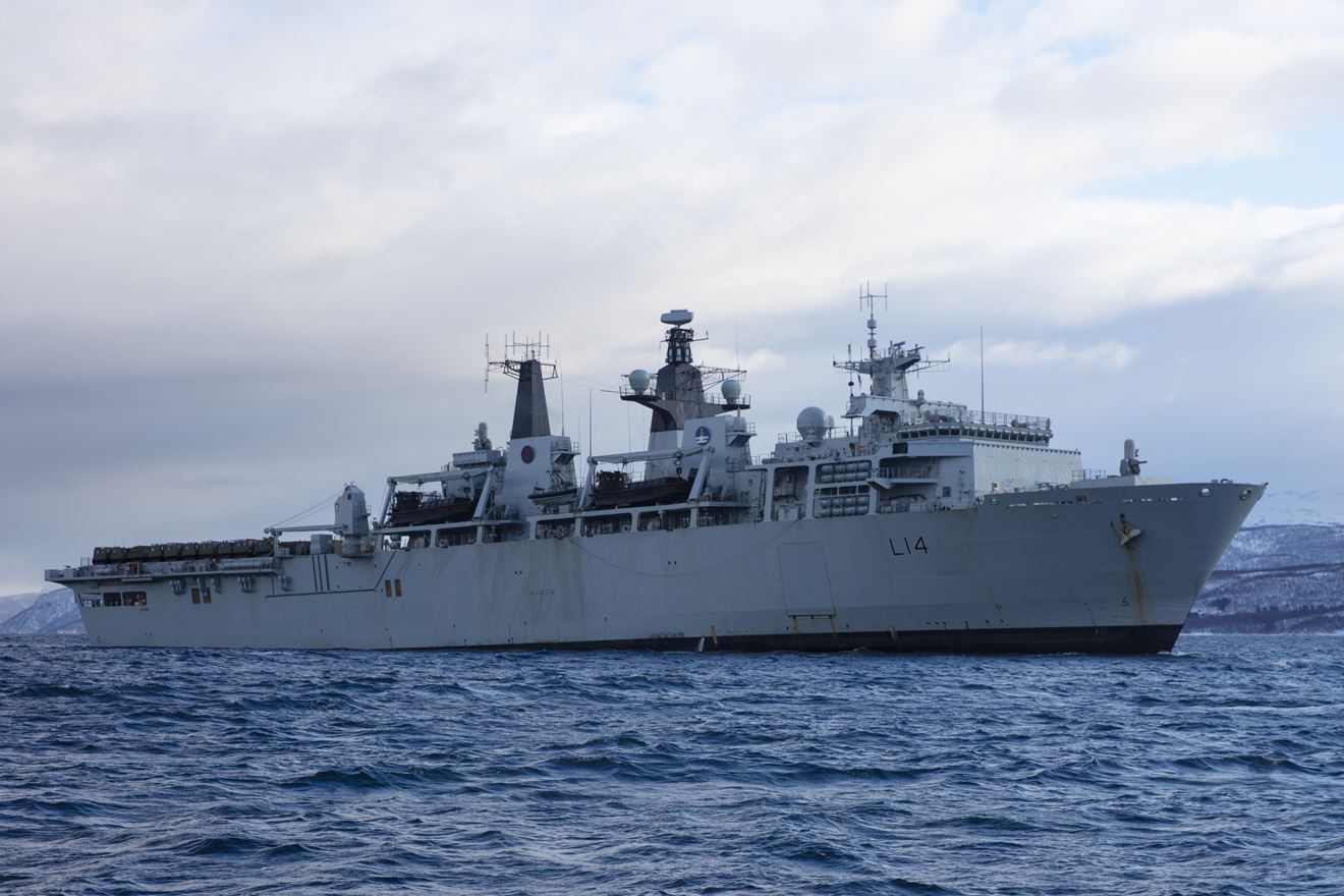 HMS Albion in Norway. Picture: LPhot Joe Cater