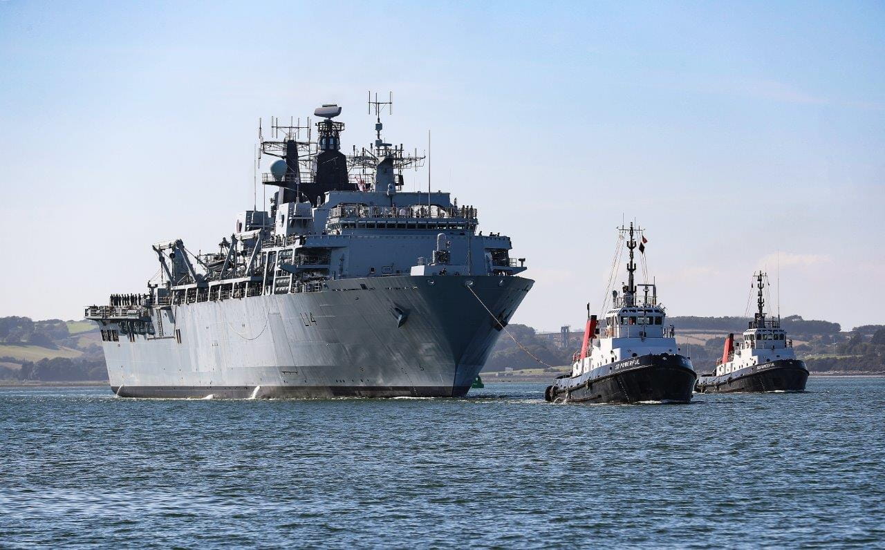 HMS Albion departs