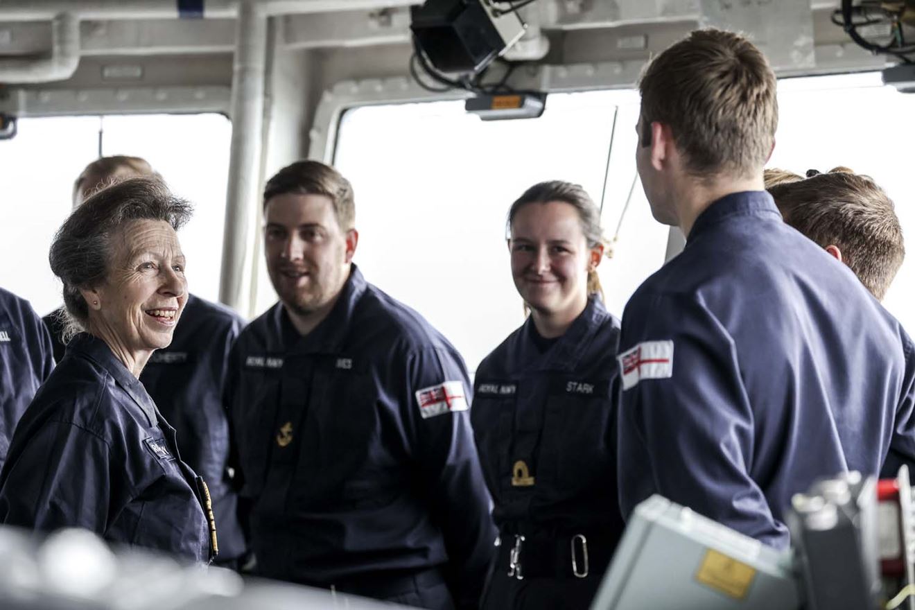 HRH Princess Anne visited HMS Albion during the ship's two-week exercise off the Scottish coast. Picture: LPhot Barry Swainsbury