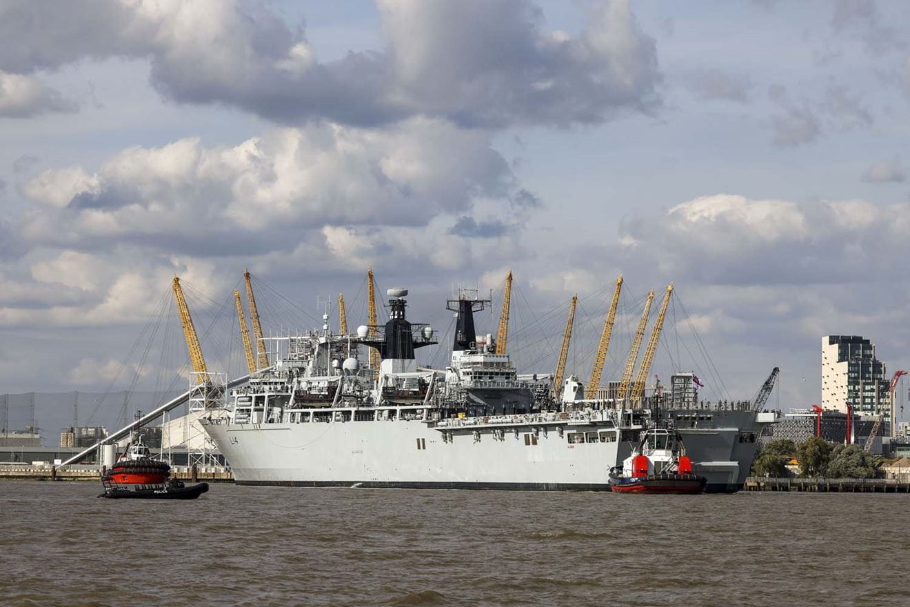 HMS Albion is making a rare visit to London
