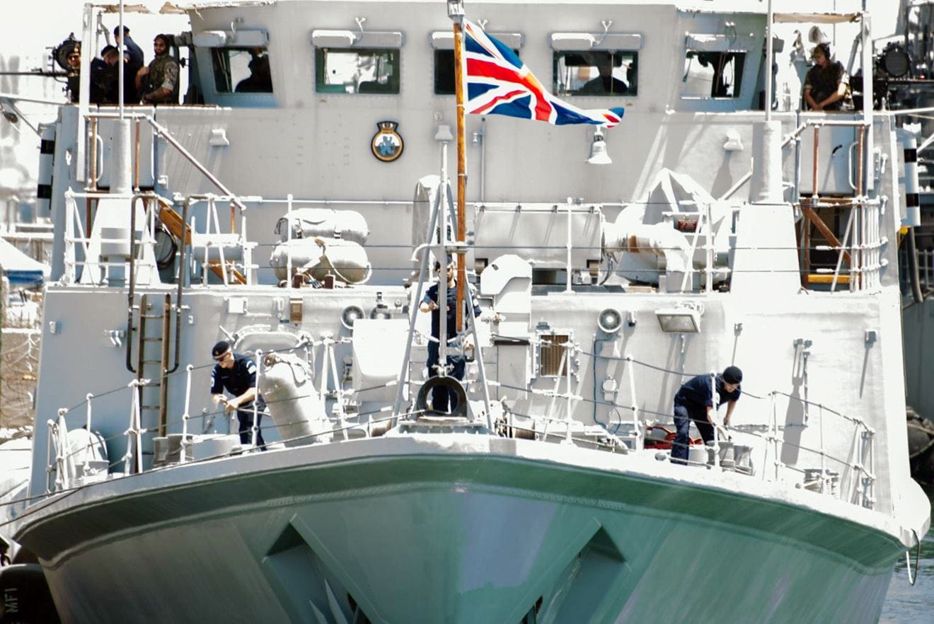 Shoreham's crew ready their ship for departure Shoreham's crew ready their ship for departure