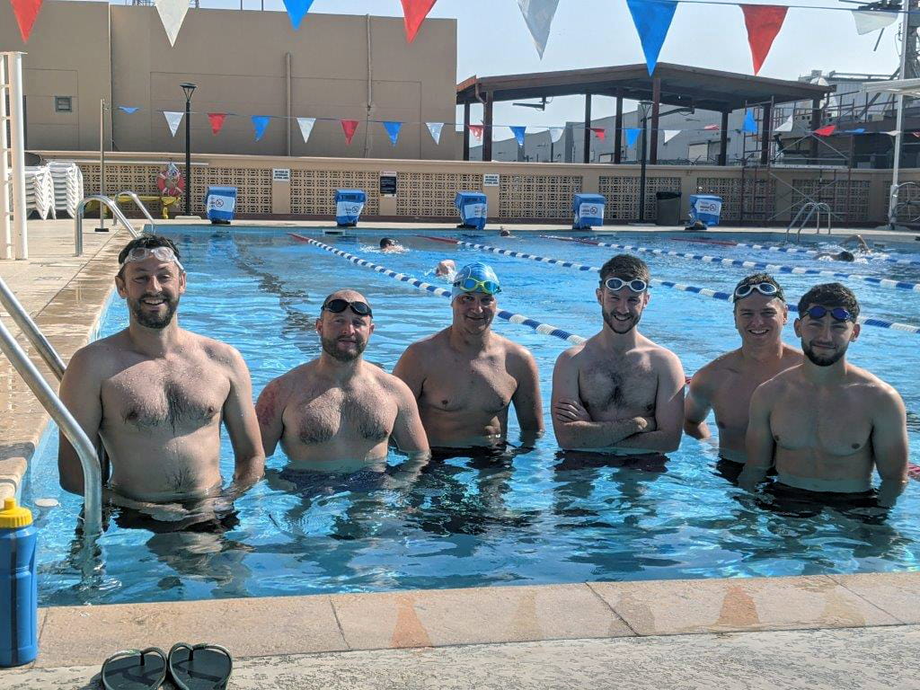Chiddingfold sailors in the outdoor pool at the US Base in Bahrain Chiddingfold sailors in the outdoor pool at the US Base in Bahrain