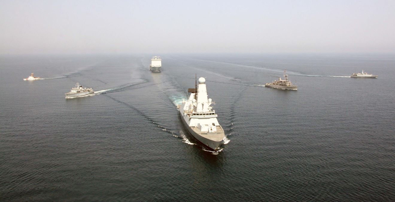 HMS Defender leads half a dozen warships as the world’s largest test of mine warfare force gets under way