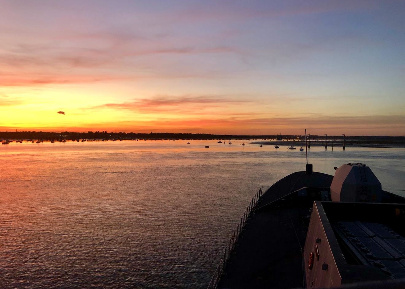 HMS Diamond sets sail from her home in Portsmouth naval base