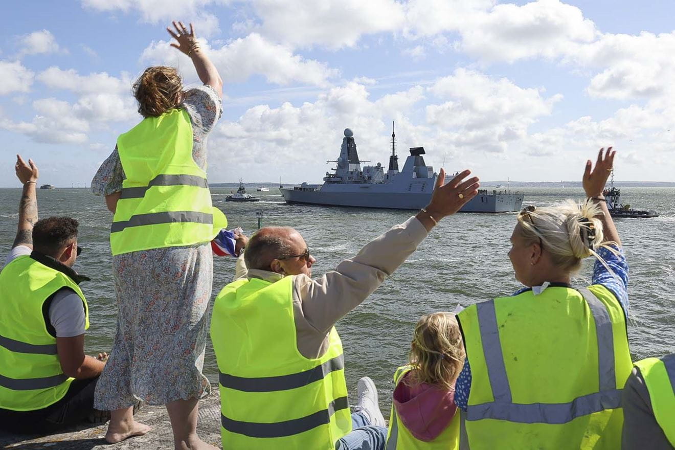 HMS Duncan has sailed from Portsmouth to replace HMS Diamond in the Middle East. Picture: LPhot Belinda Alker