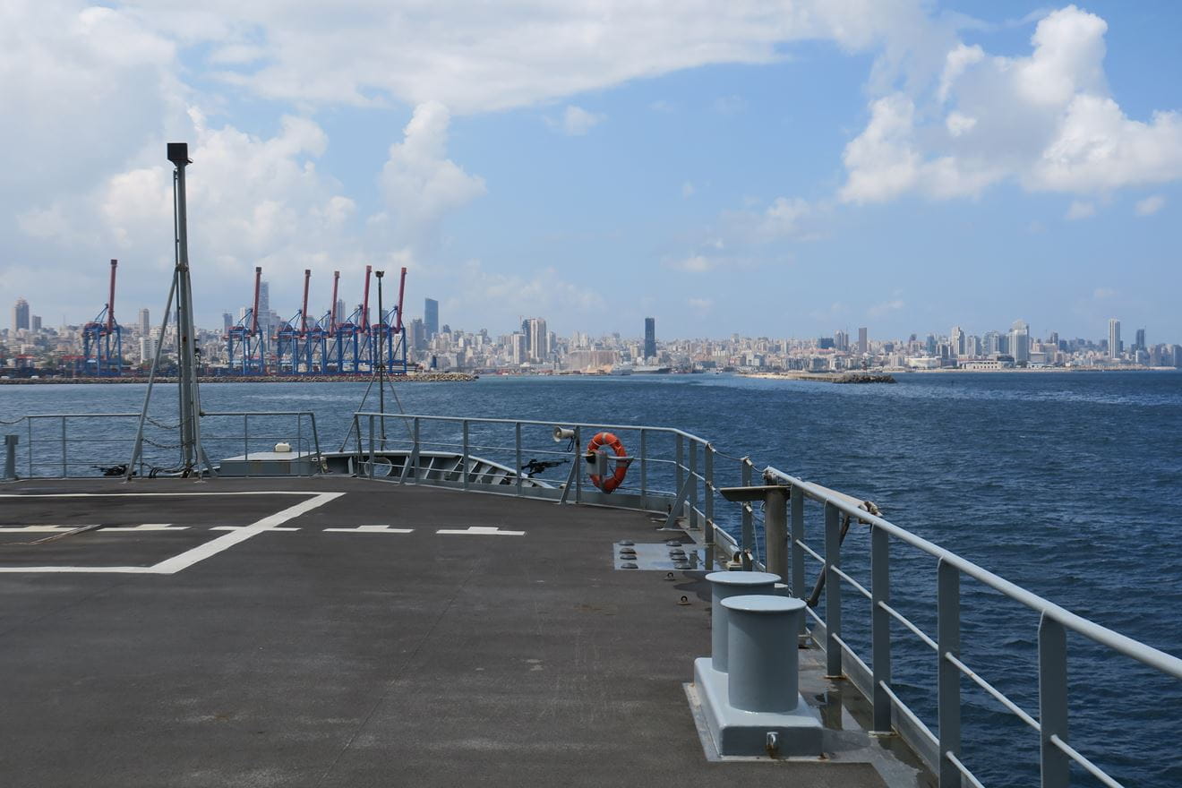 HMS Enterprise arrives in Beirut