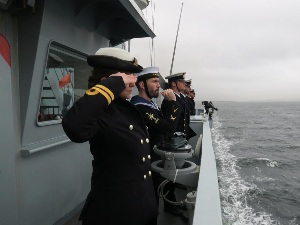 HMS Forth salutes the wrecks of HMS Ardent and Antelope HMS Forth salutes the wrecks of HMS Ardent and Antelope