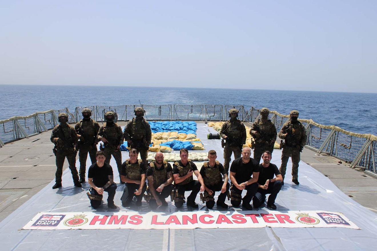 HMS Lancaster seized more than seven tons of drugs in two separate busts in the space of 12 hours.