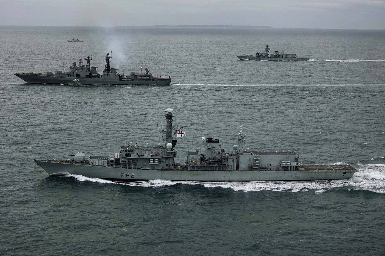HMS Somerset and HMS St Albans track RFN Severomorsk
