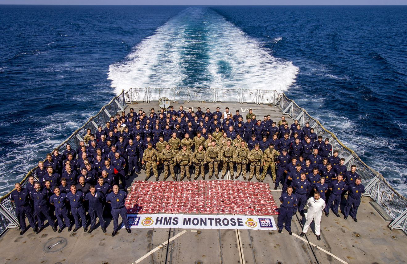 Montrose ship's company with drugs from Bust Number 1 Montrose ship's company with drugs from Bust Number 1