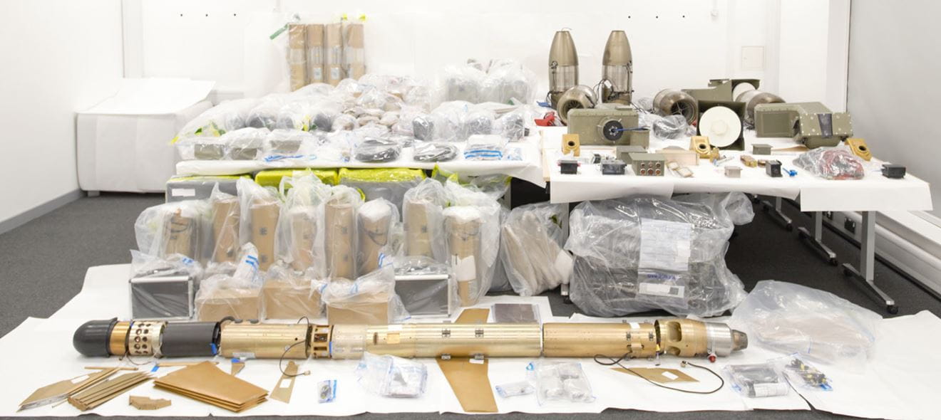 Some of the weaponry and weapons parts seized by HMS Montrose Some of the weaponry and weapons parts seized by HMS Montrose