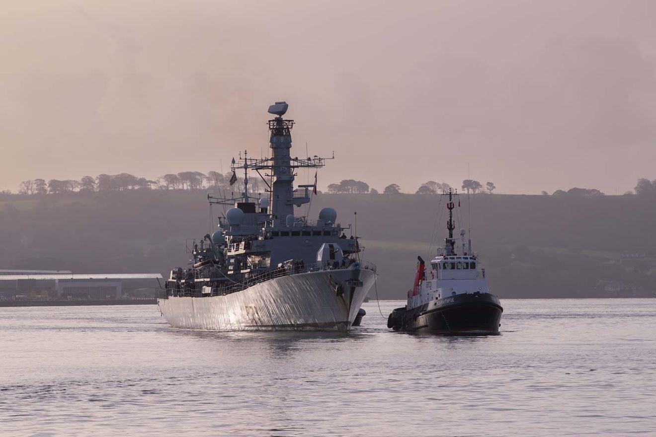 HMS Portland was welcomed home by families and loved ones after operations in the North Atlantic and in UK waters. Picture: Mne Joe Burt