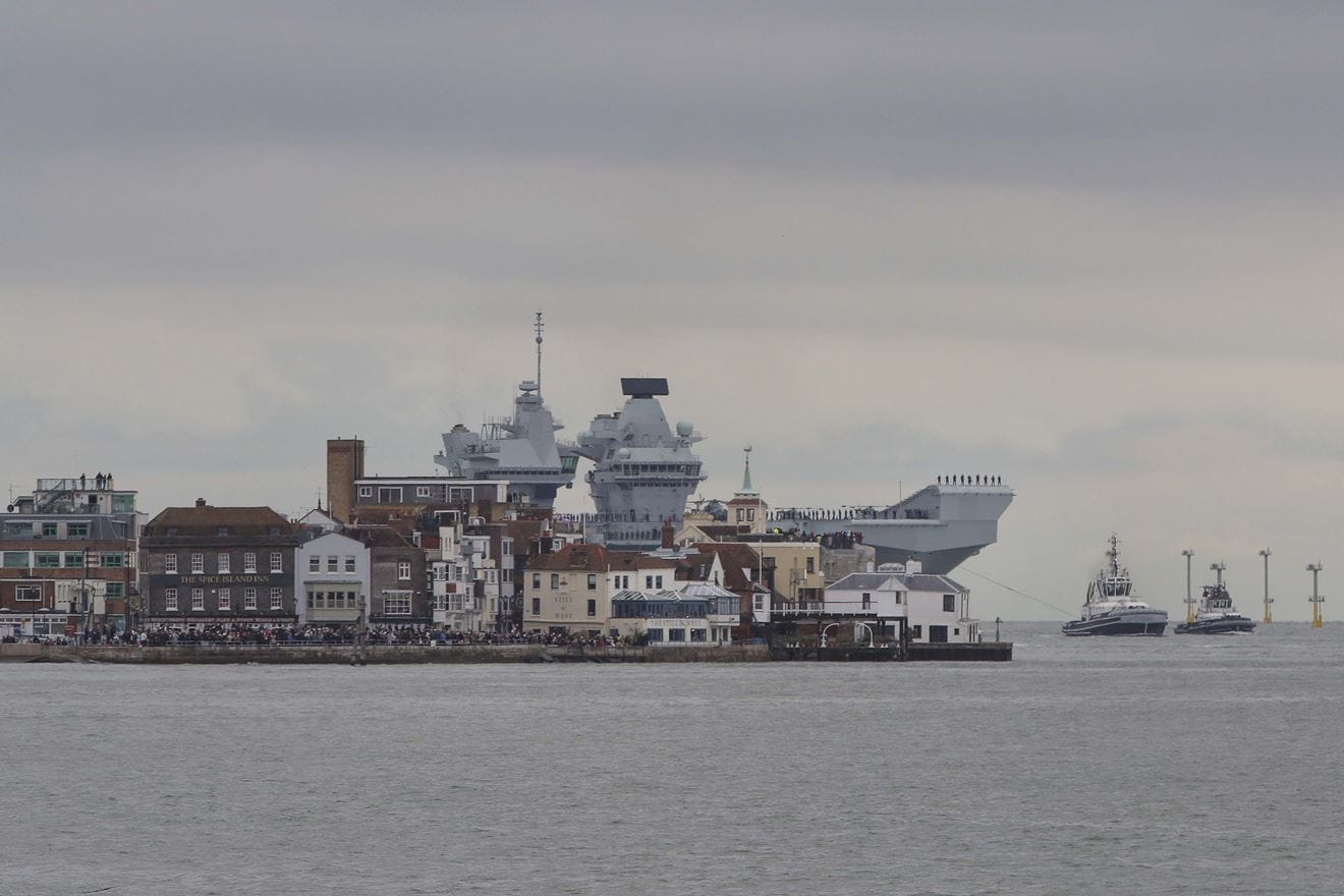 HMS Prince of Wales sails into Portsmouth. Picture: LPhot Rory Arnold
