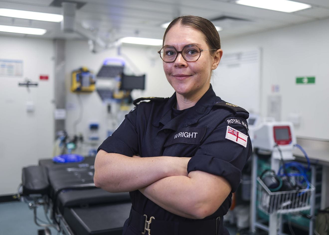 Women in Defence Woman of the Year LNN Abigail Wright in HMS Prince of Wales' sick bay Women in Defence Woman of the Year LNN Abigail Wright in HMS Prince of Wales' sick bay