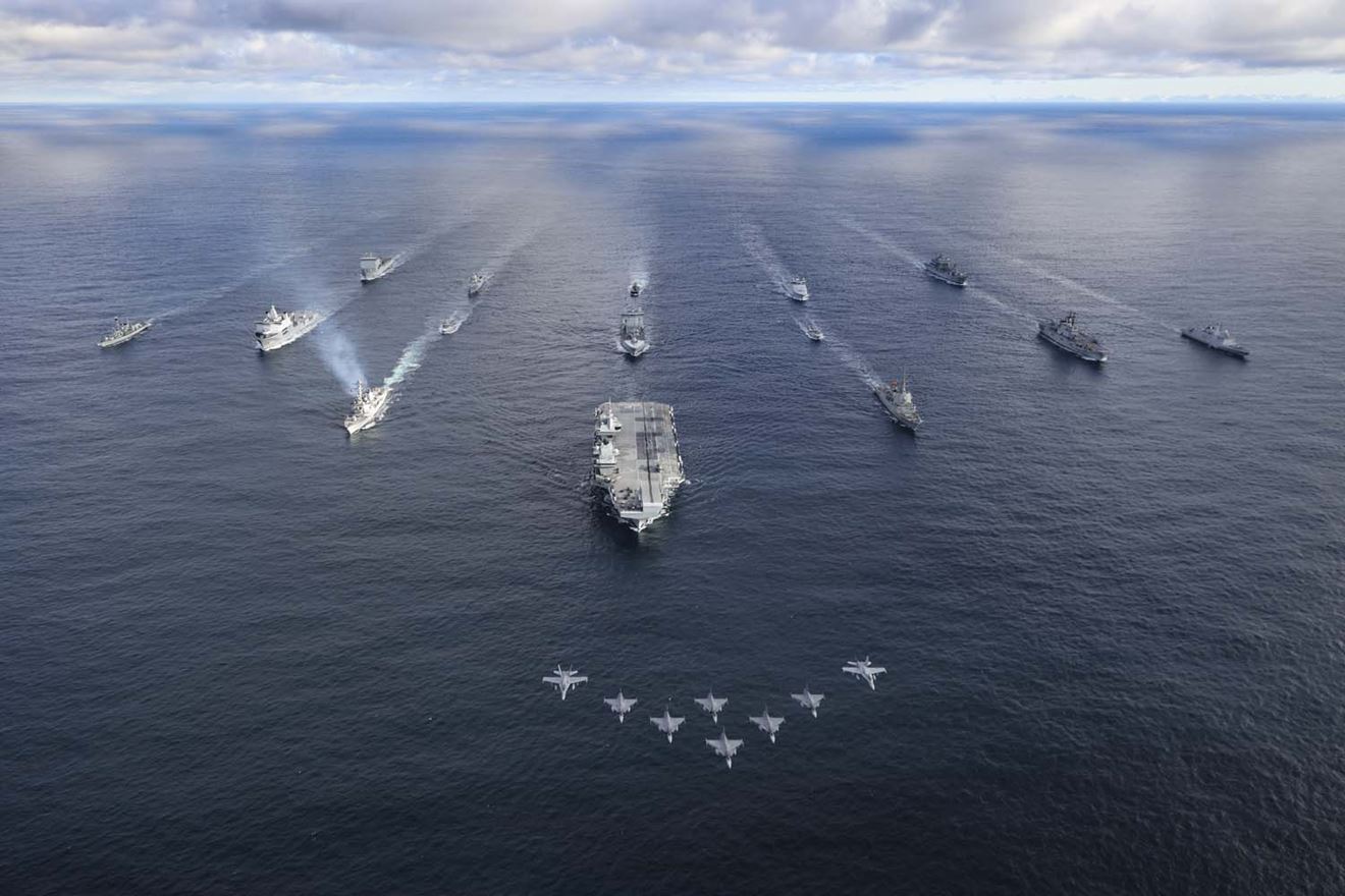 Two potent task groups proved their strength to defend Arctic waters and shorelines from threats when they came together as part of NATO exercises. Picture: LPhot Belinda Alker